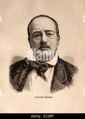 Giuseppe Mazzini From the Book of Jessie W. Mario of Life of Mazzini.Gustavo Modena Stock Photo