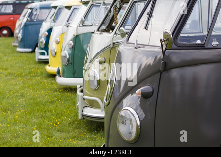Classic VW camper vans at a surf festival in Scarborough Stock Photo ...