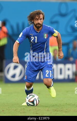Manaus, Brazil. 14th June, 2014. Andrea Pirlo (ITA), during the match between England and Italy, at the 2014 World Cup, held at the Arena Amazon. Credit:  Action Plus Sports/Alamy Live News Stock Photo