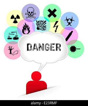 Hazard sign with deadly danger symbol Stock Photo - Alamy
