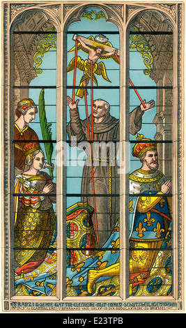 Francis I, King of France and his wife Eleanor of Austria Cathedral of St. Michael and St. Gudula, Brussels, Belgium Stock Photo