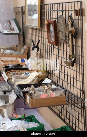 Paris fleamarket,  Les Puces de Saint-Ouen, showing clocks Stock Photo