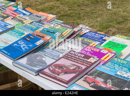 The 2014 Classic car show  on the Meadow at Berkeley Castle Berkeley Gloucestershire England. Old Haynes manuals Stock Photo