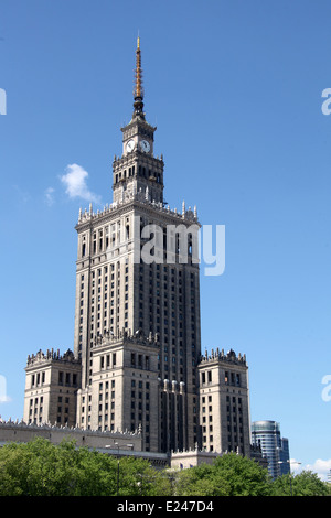 Palace of Culture and Science in the city of Warsaw Stock Photo
