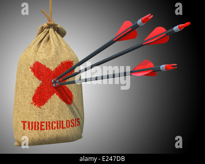 Tuberculosis - Arrows Hit in Red Mark Target. Stock Photo