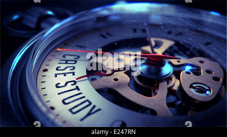 Case Study on Pocket Watch Face. Time Concept. Stock Photo