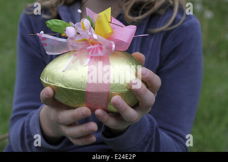 Chocolate easter egg. Stock Photo