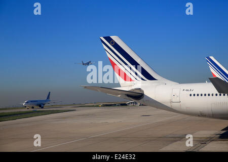 Paris Charles de Gaulle Airport. Air France flag carrier. Stock Photo
