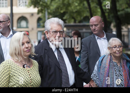 London, UK. 16th June, 2014. TV presenter ROLF HARRIS arrives at Southwark Crown court charged with 12 counts of indecent assault against four girls aged seven to nineteen years of age. Pictured left to right: daughter ''“ BINDI NICHOLLS; ROLF HARRIS; wife ''“ ALWEN HUGHES. © Lee Thomas/ZUMA Wire/ZUMAPRESS.com/Alamy Live News Stock Photo