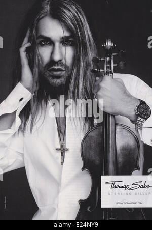 Celebrities appear in adverts for various leading luxury designer brands. Pictured: David Garrett for Sabo jewelry Stock Photo