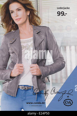 Celebrities appear in adverts for various leading luxury designer brands. Pictured: Cindy Crawford for C&A Stock Photo