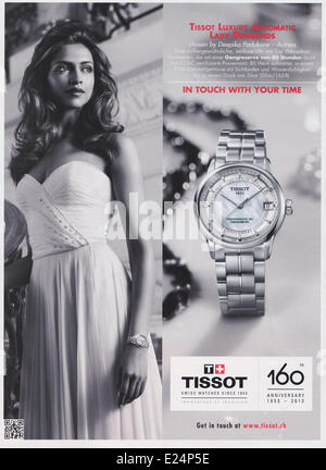 Celebrities appear in adverts for various leading luxury designer brands. Pictured: Deepika Padukone for Tissot Stock Photo