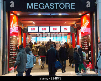 Virgin megastore in Champs Elysees in Paris. Main entrance Stock Photo ...