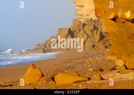 rock fall Jurassic Coast Dorset Stock Photo