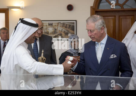Prince Charles, Prince of Wales meets Sheikha Mozah, wife of the Emir of Qatar at the Qatar Foundation in Doha  Featuring: Prince Charles,Prince of Wales Where: Doha, Qatar When: 13 Mar 2013 Stock Photo