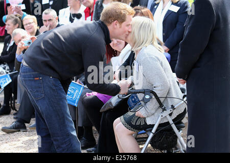 Prince Harry visits Headway, the brain injury association at Bradbury House during an official visit to Nottingham  Featuring: Prince Harry Where: Nottingham, United Kingdom When: 25 Apr 2013 Stock Photo