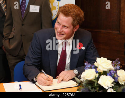 Prince Harry visits Headway, the brain injury association at Bradbury House during an official visit to Nottingham  Featuring: Prince Harry Where: Nottingham, United Kingdom When: 25 Apr 2013 Stock Photo