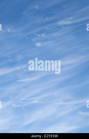 Cirrus clouds against a blue sky in summer, Dorset, UK Stock Photo