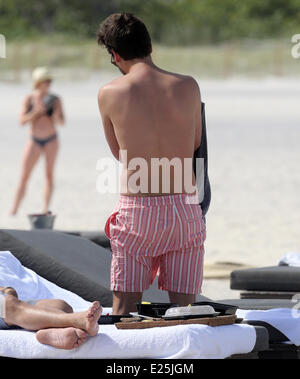 Scott Disick enjoy the hot weather on Miami Beach with friends  Featuring: Scott Disick Where: Miami Beach, Florida, United States When: 30 Jun 2013 Stock Photo