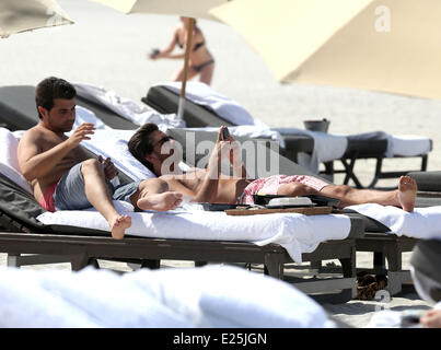 Scott Disick enjoy the hot weather on Miami Beach with friends  Featuring: Scott Disick Where: Miami Beach, Florida, United States When: 30 Jun 2013 Stock Photo