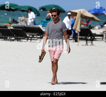 Scott Disick enjoy the hot weather on Miami Beach with friends  Featuring: Scott Disick Where: Miami Beach, Florida, United States When: 30 Jun 2013 Stock Photo