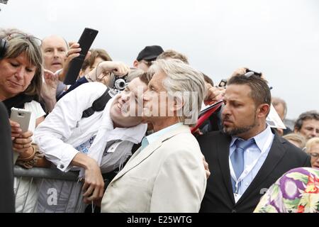 US actor Michael Douglas at the beach locker room dedicated to him on the Promenade des Planches buring the Deauville US Film Festival  Featuring: Michael Douglas Where: Deauville, France When: 31 Aug 2013 Stock Photo