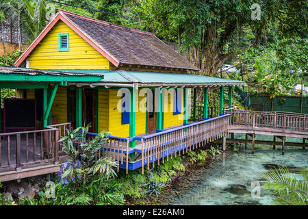 Shops at the Island Village shopping center in Ocho Rios, Jamaica. Stock Photo