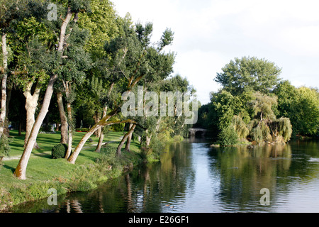 Entrance and door of the park of Jarnac, Charente, Poitou Charentes, France. Stock Photo
