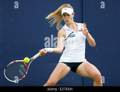 Eastbourne, UK. 16th June, 2014. Aegon International Alize Cornet (FRA) defeats Bojana Jovanovski by a score 6-3, 6-2 in their 1st Round match at Devonshire Park. Credit:  Action Plus Sports/Alamy Live News Stock Photo