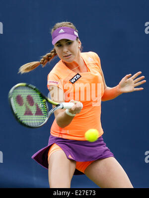 Eastbourne, UK. 16th June, 2014. Aegon International Belinda Bencic (SUI) defeats Luksika Kumkhum (THA) by a score 6-0, 6-2 in their 1st Round match at Devonshire Park. Credit:  Action Plus Sports/Alamy Live News Stock Photo