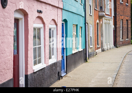 Colorful town houses in Bungay, Suffolk Stock Photo