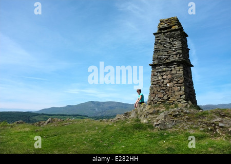 Summit Cairn at the top of Latterbarrow in the English Lake District Stock Photo