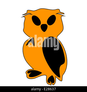 Funny orange toy owl cartoon Stock Photo