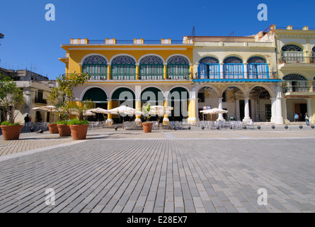 View of old Havana plaza vieja with recently restored buildings Stock Photo