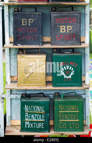 Vintage Motor Oil Cans Stock Photo