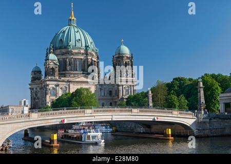 Berlin Cathedral Berliner Dom and Spree River bridge Berlin Germany Stock Photo