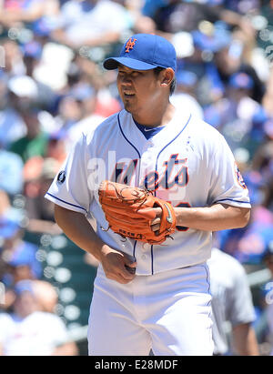 Flushing, New York, USA. 15th June, 2014. Daisuke Matsuzaka (Mets) MLB : Daisuke Matsuzaka of the New York Mets during the first inning of a Major League Baseball game against the San Diego Padres at Citi Field in Flushing, New York, USA . Credit:  AFLO/Alamy Live News Stock Photo