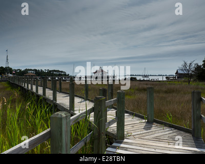 The Boardwalk in Manteo, North Carolina Stock Photo