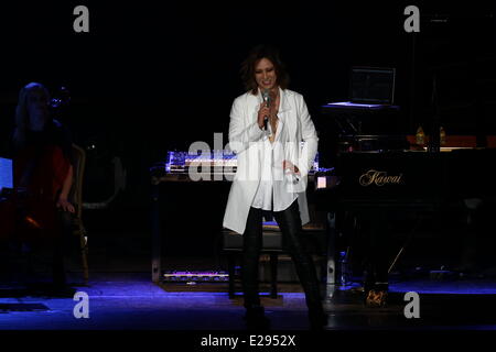 Taipei, China. 14th June, 2014. Japanese singer Yoshiki performs at the stage at his concert in Taipei, China on Saturday June 14, 2014. © TopPhoto/Alamy Live News Stock Photo