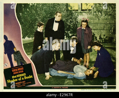 Shadow of a Doubt - Movie Poster , Lobby Card - Director : Alfred Hitchcock Stock Photo