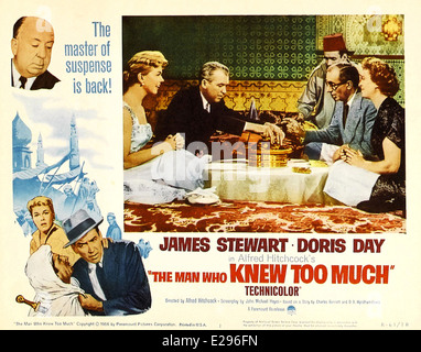 The Man Who Knew Too Much - Movie Poster - Director : Alfred Hitchcock - 1956 - Paramount Pictures Stock Photo