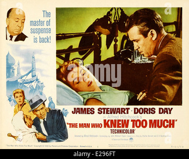 The Man Who Knew Too Much - Movie Poster - Director : Alfred Hitchcock - 1956 - Paramount Pictures Stock Photo
