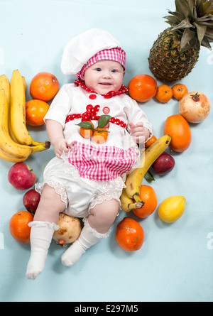 Baby Cook Girl Wearing Chef Hat With Fresh Vegetables. Use It For A Child,  Healthy Food Concept Stock Photo, Picture and Royalty Free Image. Image  23135891.