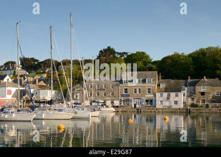 Boats moored at Padstow Harbour, Cornwall. Stock Photo