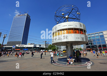 The World Clock or Weltzeituhr in Alexanderplatz, Berlin, Germany Stock Photo