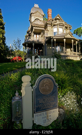 The Queen Anne style Gamwell Victorian mansion in the historical Fairhaven district of Bellingham, Washington state, USA Stock Photo