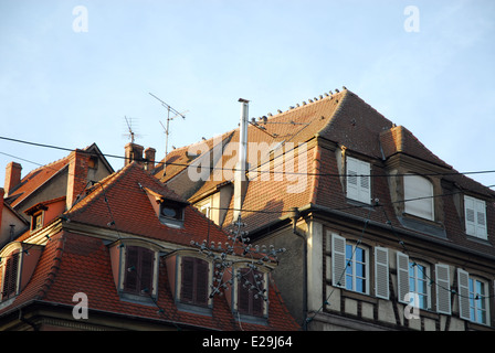Roofs of Alsatian houses, Colmar, France Stock Photo