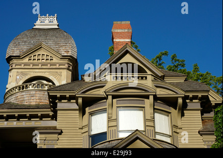 The Queen Anne style Gamwell Victorian mansion in the historical Fairhaven district of Bellingham, Washington state, USA Stock Photo