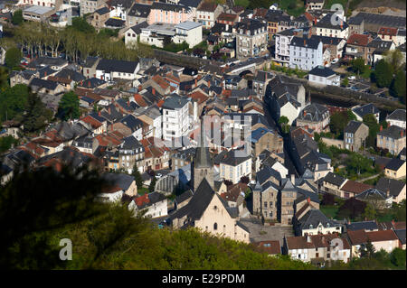 France, Correze, Bort les Orgues (aerial view) Stock Photo