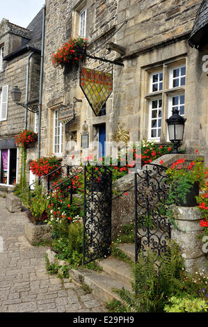 France, Morbihan, Rochefort en Terre, labelled Les Plus Beaux Villages de France (The Most Beautiful Villages of France), Place Stock Photo